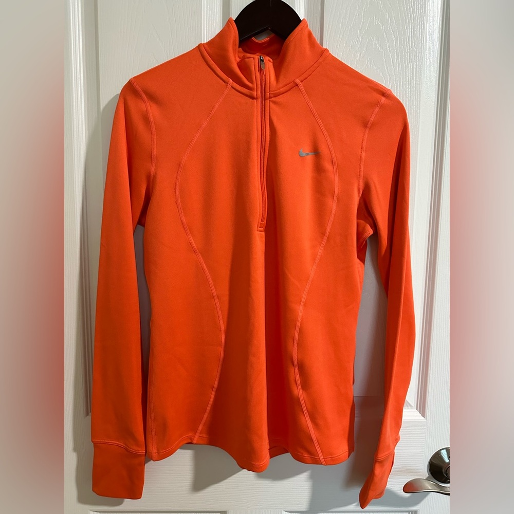 Nike Running Dri-Fit Orange Long Sleeve Quarter Zip